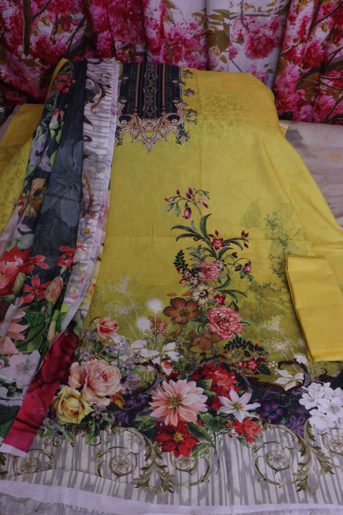 High quality Pakistani Malhar lown three piece - Image 3